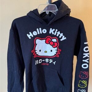 Preloved women’s Hello Kitty Black Hoodie for ladies.